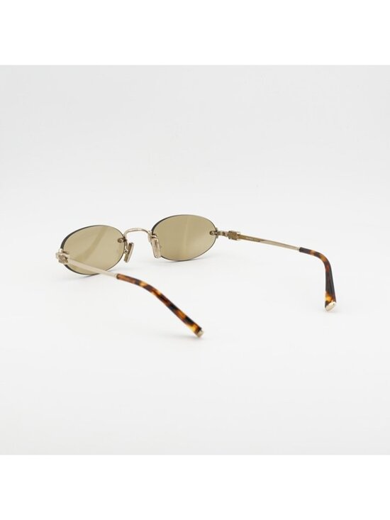 Miu Miu MUA54S ZVN10R Sunglasses Gold Oval Rimless Frame, Yellow Lenses main image 5